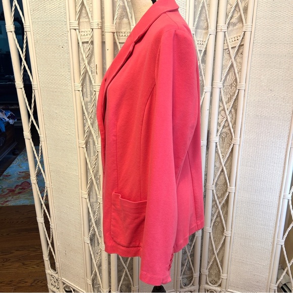 Talbots Blazer Jacket Warm Pink Casual Unlined Ponte Knit Plus size 2X - Picture 4 of 16